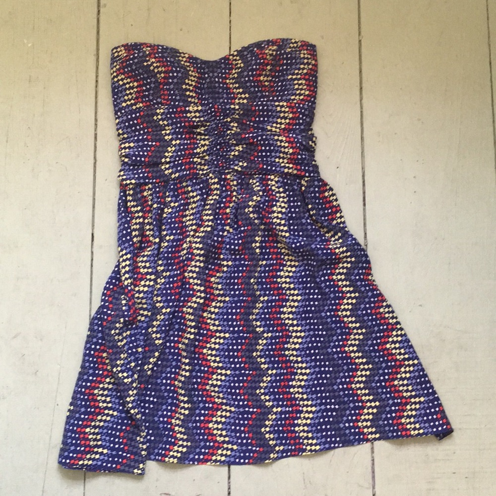 100% silk strapless flowy shirt